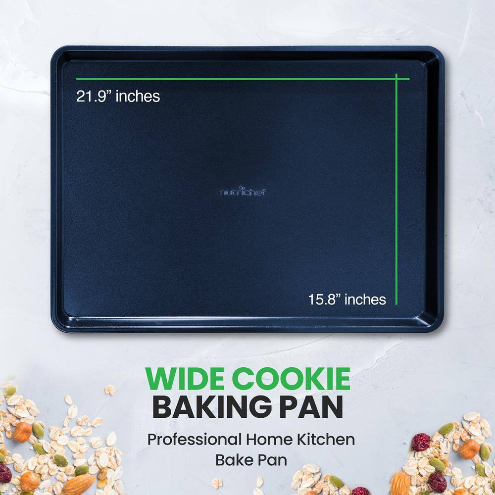 21.9" inches  
15.8" inches  

WIDE COOKIE BAKING PAN  
Professional Home Kitchen Bake Pan