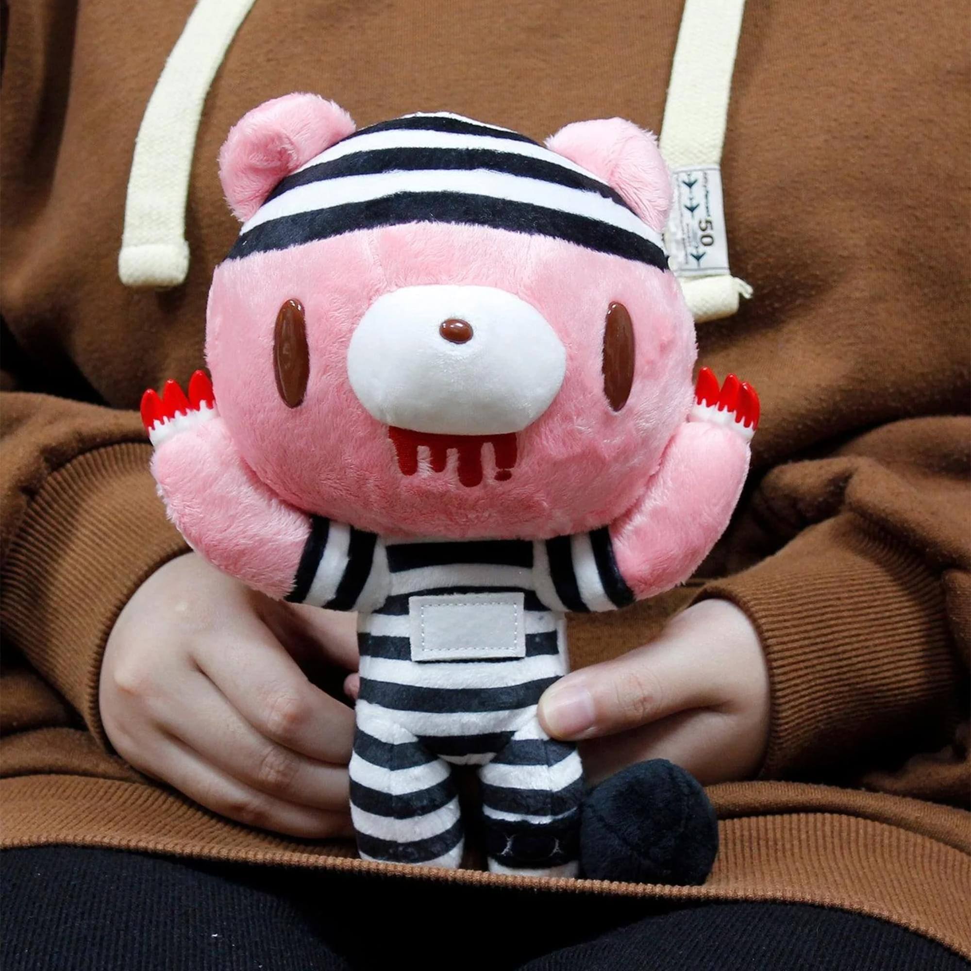 Alt View 5. Great Eastern - Gloomy Bear Orange Convict 8 Inch Collector Plush - Orange.