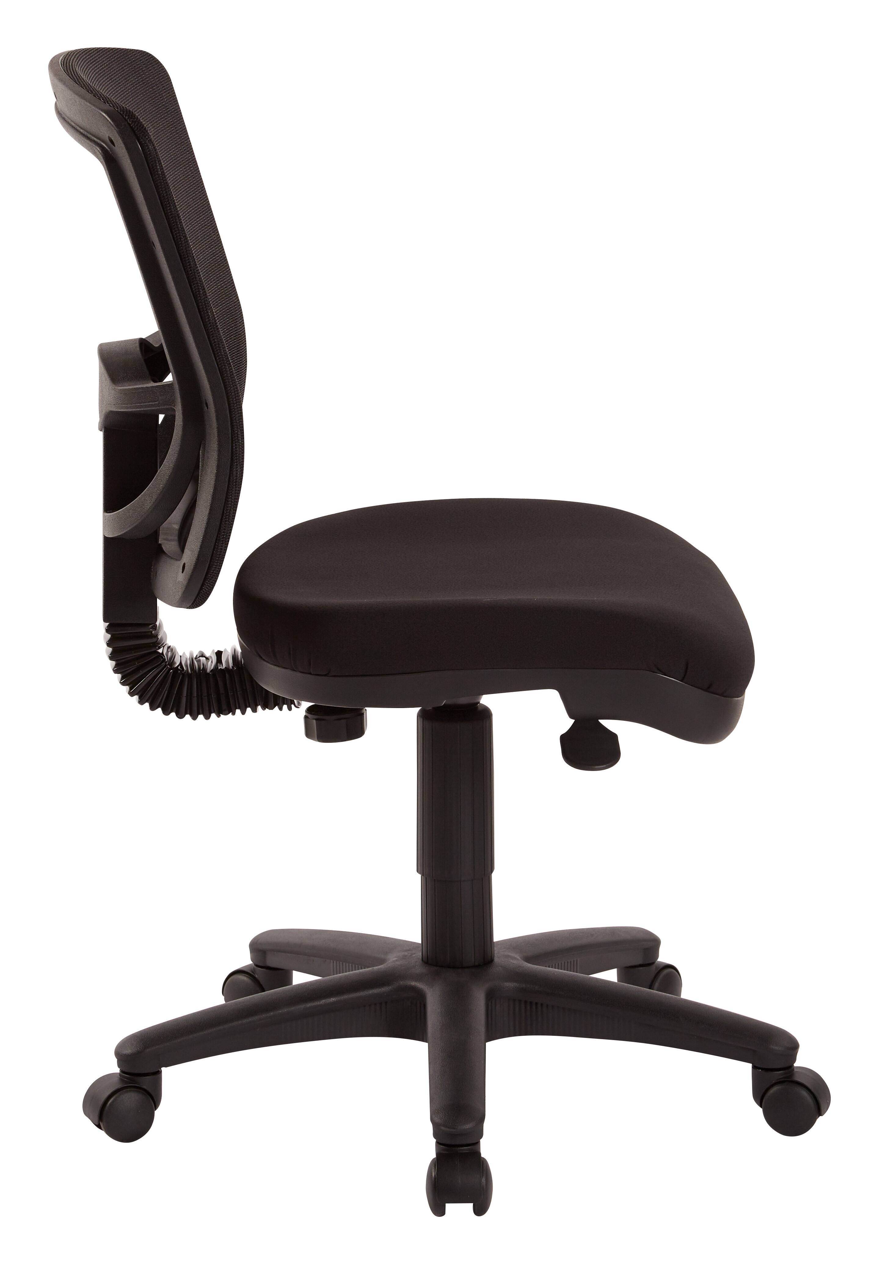 Left. Office Star Products - ProGrid® Mesh Back Armless Task Chair with Padded Coal FreeFlex Fabric Seat - Coal.