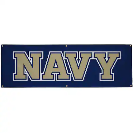 Front. Victory Corps - Navy Midshipmen 2' x 6' Wordmark Vinyl Banner - Navy.
