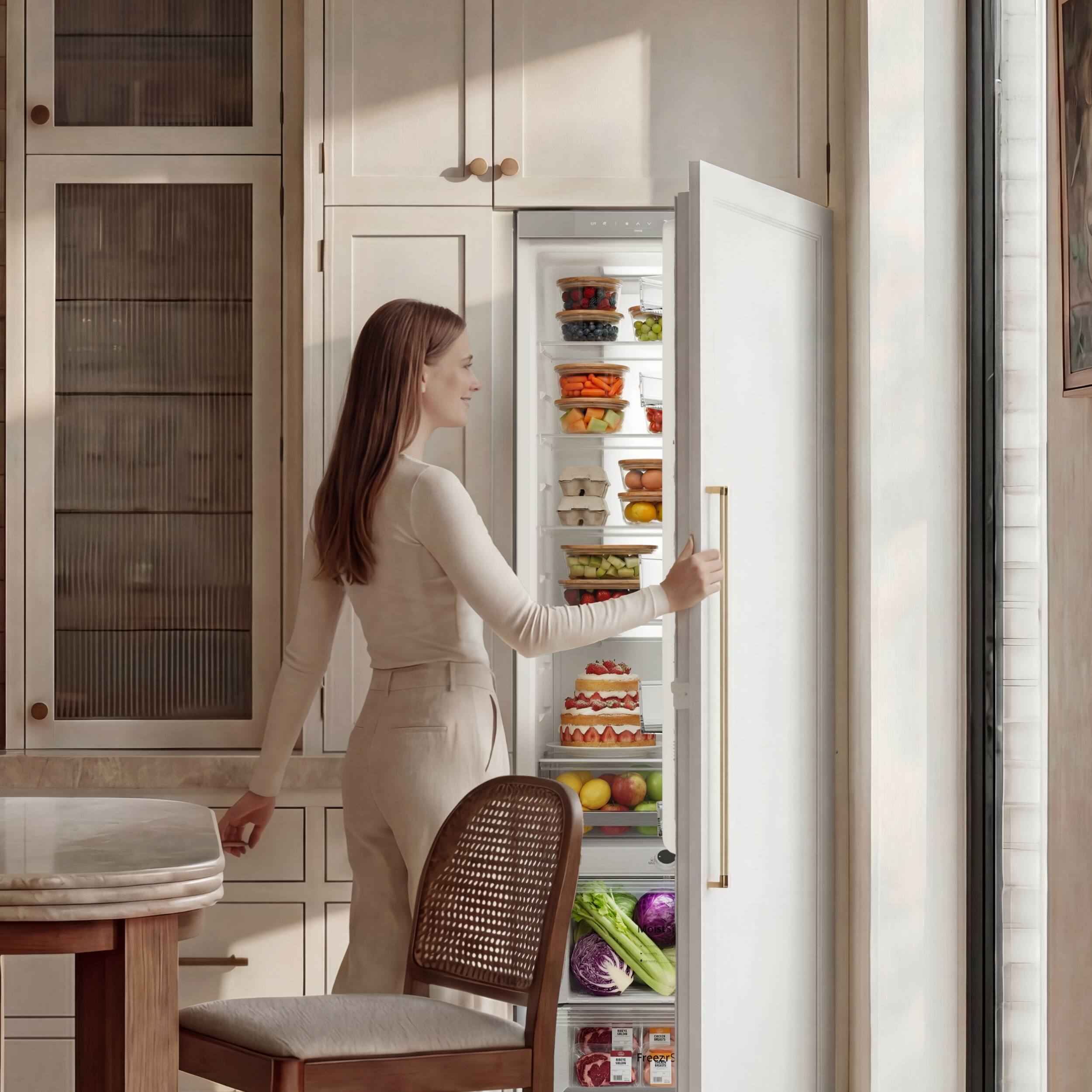 Alt View 7. Ca'Lefort - 22'' Panel Ready Refrigerator Dual Zone, Built-in, Bottom Level with Humidity Control, 10.9 cu.ft (Panel Not Included) - white.