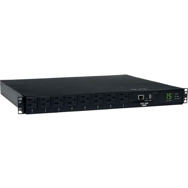 Tripp Lite - by Eaton PDU 1.4kW Single-Phase Switched Automatic Transfer Switch PDU 2 120V 5-15P 15A Inputs 8 5-15R - Black