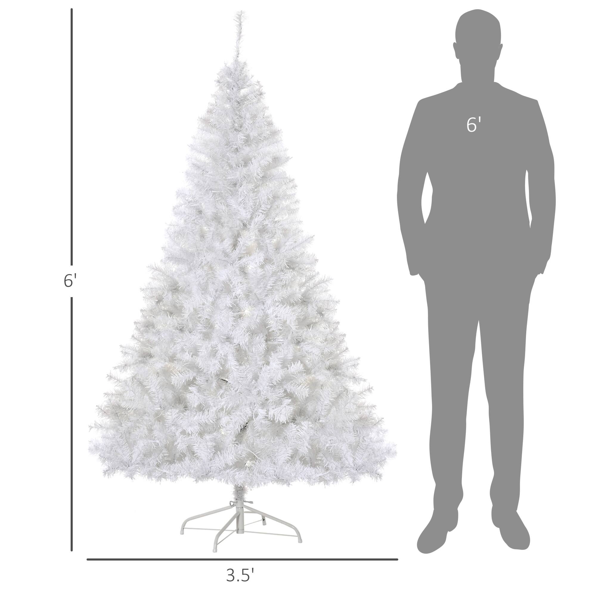 Alt View 2. Homcom - FT Tall PreLit Artificial Christmas Tree with Realistic Branches - White.