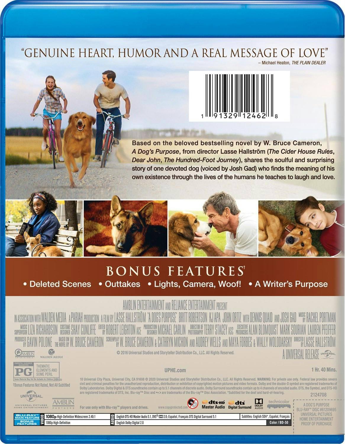 Back. A Dog's Purpose (Blu-ray New Box Art) [Blu-ray].