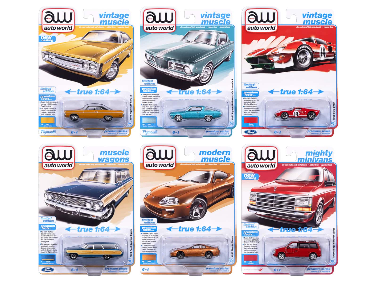 Autoworld - Auto World Premium 2025 Release 3 Set A of 6 Pieces 1/64 Diecast Model Cars by Auto World price history on PriceWatchPro