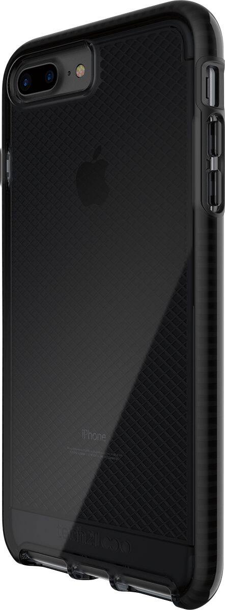 Left. Tech21 - EVO CHECK Case for Apple® iPhone® 7 Plus and 8 Plus - Smokey/Black.
