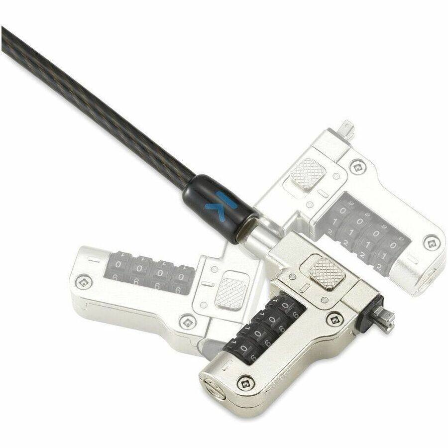 Alt View 5. Kensington - Kensington Slim N17 2.0 Combination Laptop Lock for Wedge-Shaped Slots - 5.91 ft Cable - Resettable - 4-wheel.