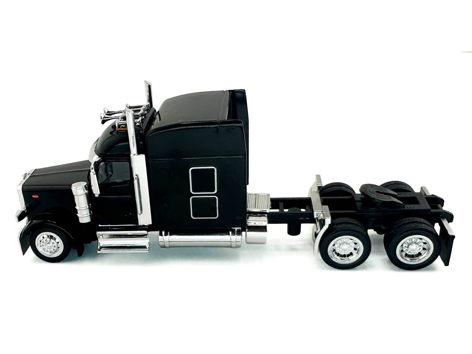 Alt View 3. HO Logistics Replicas - Peterbilt 589 with Stand Up Sleeper Cab Black 1/87 (HO) Scale Plastic Model Car by HO Logistics.