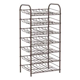 Oumilen - 7-Tier Brown Metal Can Storage Rack, Freestanding Rolling-Free Pantry Can Organizer for Canned Food & Soda Drinks - Brown