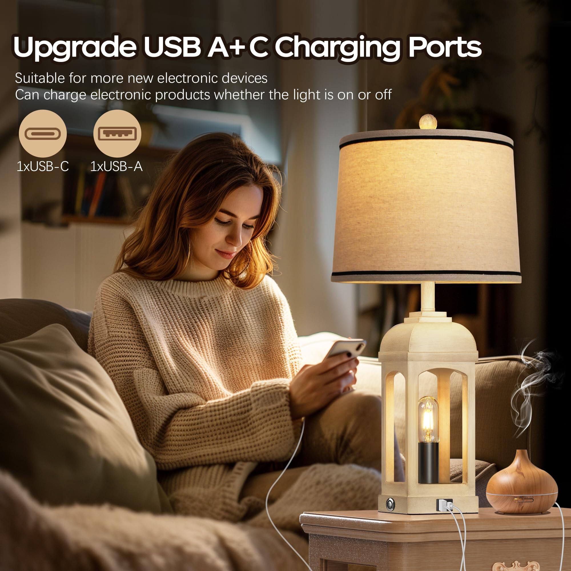 Upgrade USB A+C Charging Ports

Suitable for more new electronic devices  
Can charge electronic products whether the light is on or off

1xUSB-C  
1xUSB-A