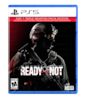 The text on the image reads: "PS5. d Day 1 Triple Weapon Pack Edition includes DLC code* for M32A1 Grenade Launcher, MK-V Pistol & 590M Shotgun. Police Thunder Pistol. Ready or Not. Mature 17+. M ESRB V."