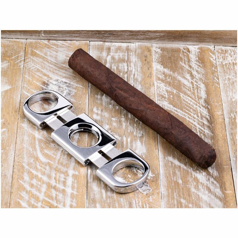 Alt View 1. Prestige - Silver Heavy Body Cigar Cutter - Stainless Steel Finish.