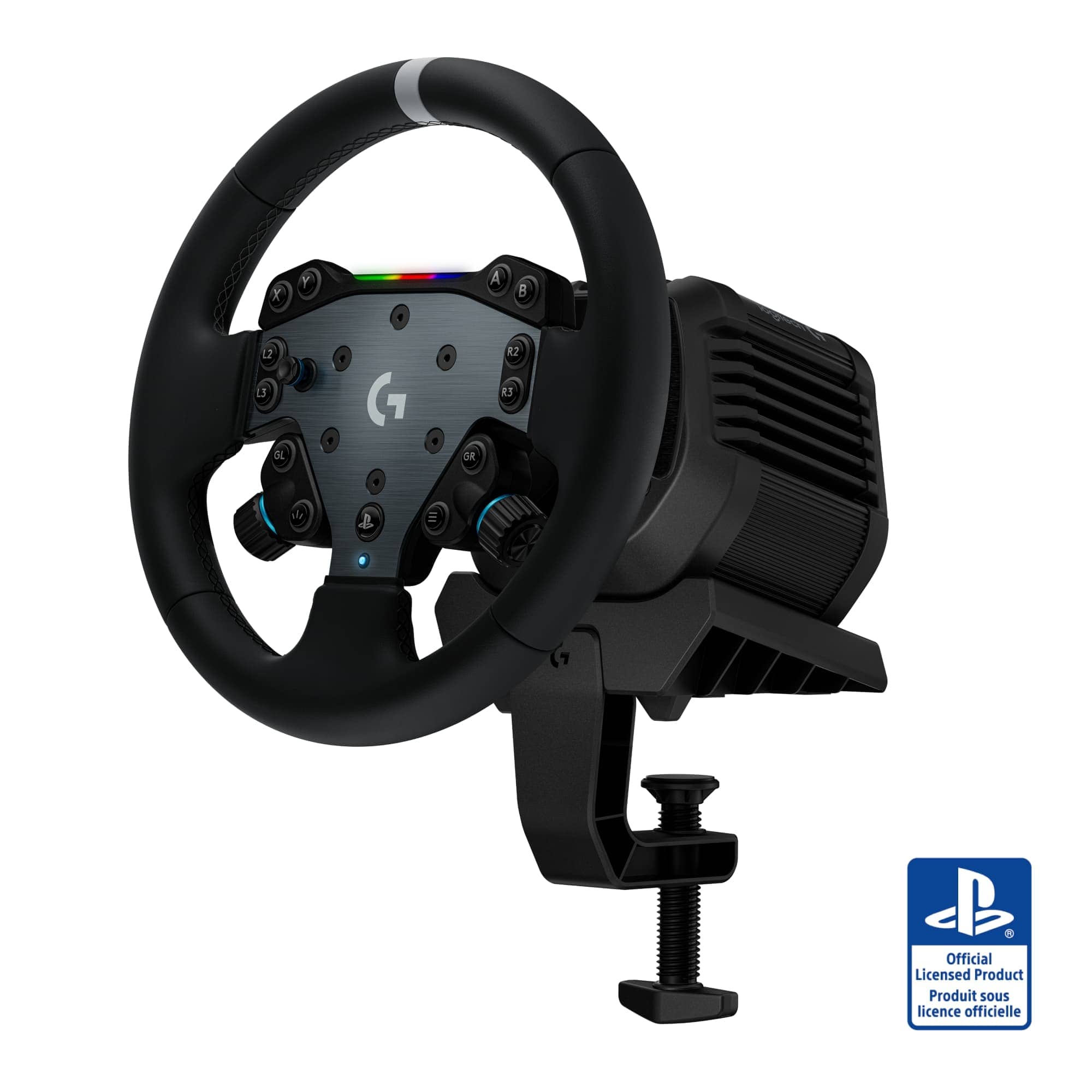 Logitech - RS50 System 3-Piece Sim Racing Steering Wheel Setup - RS50 Wheel base, RS Wheel Hub and RS Round Wheel For PS5/PS4/PC - Black - Front_Zoom