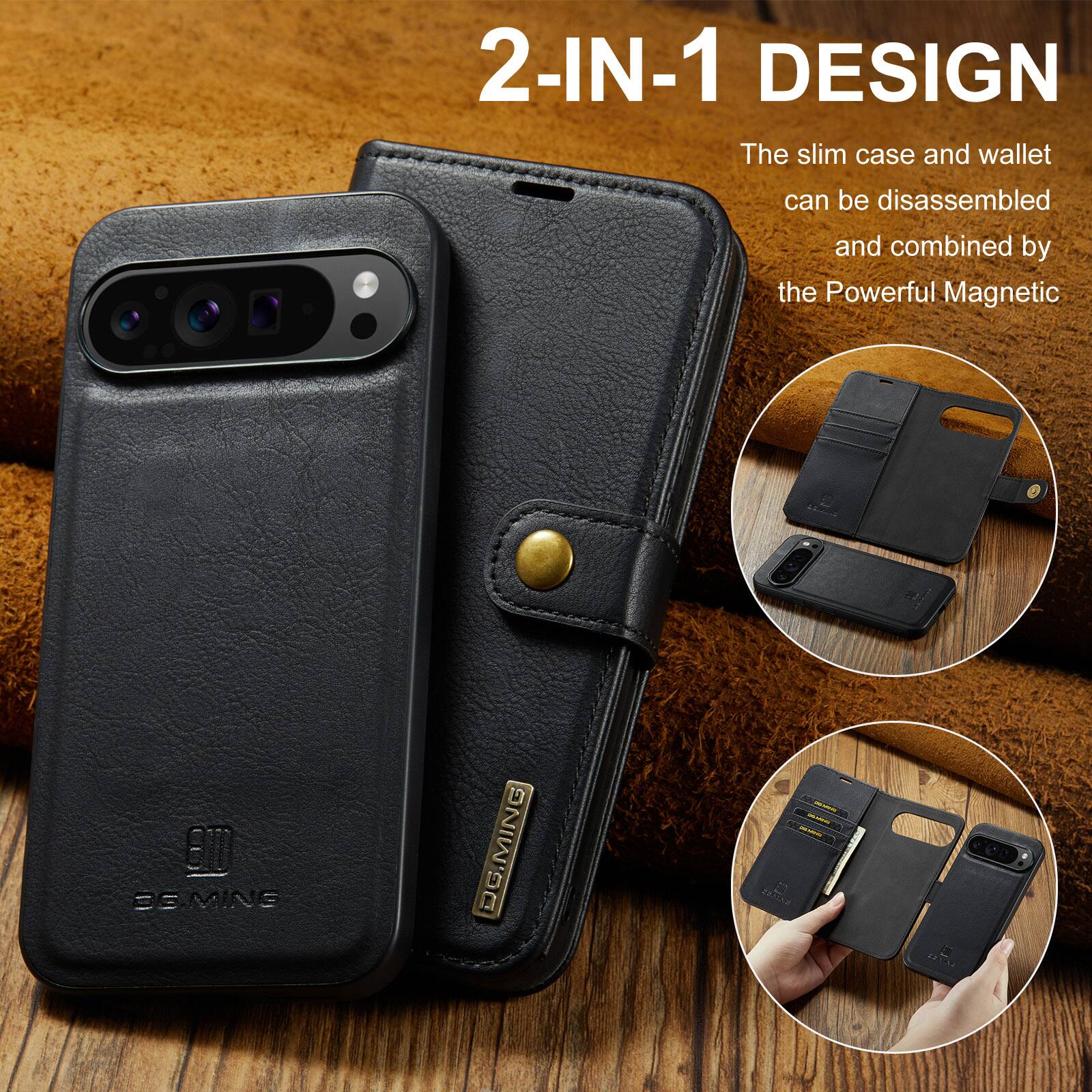 2-IN-1 DESIGN  
The slim case and wallet can be disassembled and combined by the Powerful Magnetic