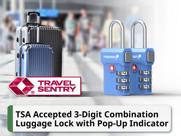 TSA Accepted 3-Digit Combination Luggage Lock with Pop-Up Indicator Fosmon non 5 4 E 6 5 4 AA TRAVEL SENTRY R S4 5 4 E 5 5 4 3 S 5 4 E S 5 4 E