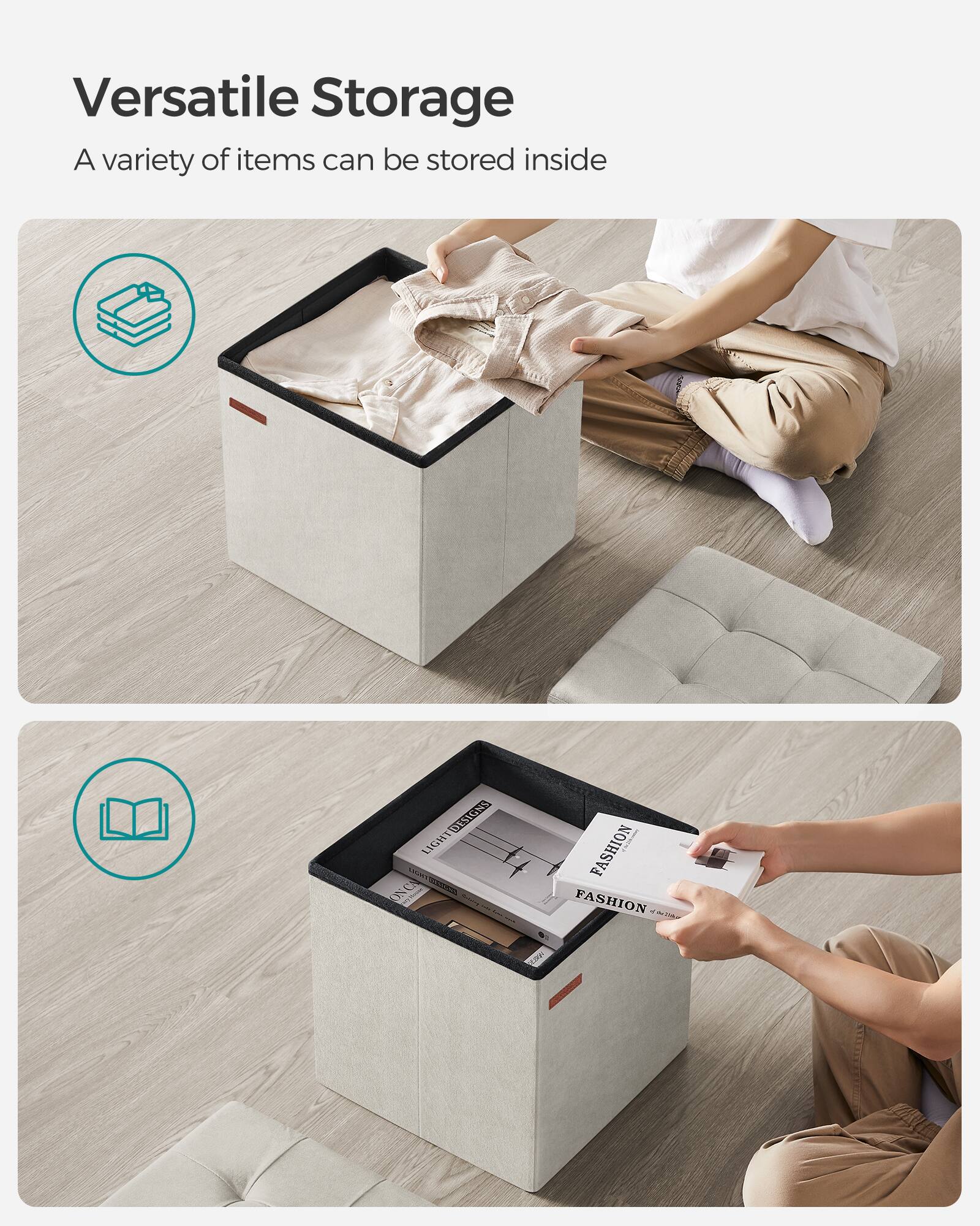 Versatile Storage  
A variety of items can be stored inside