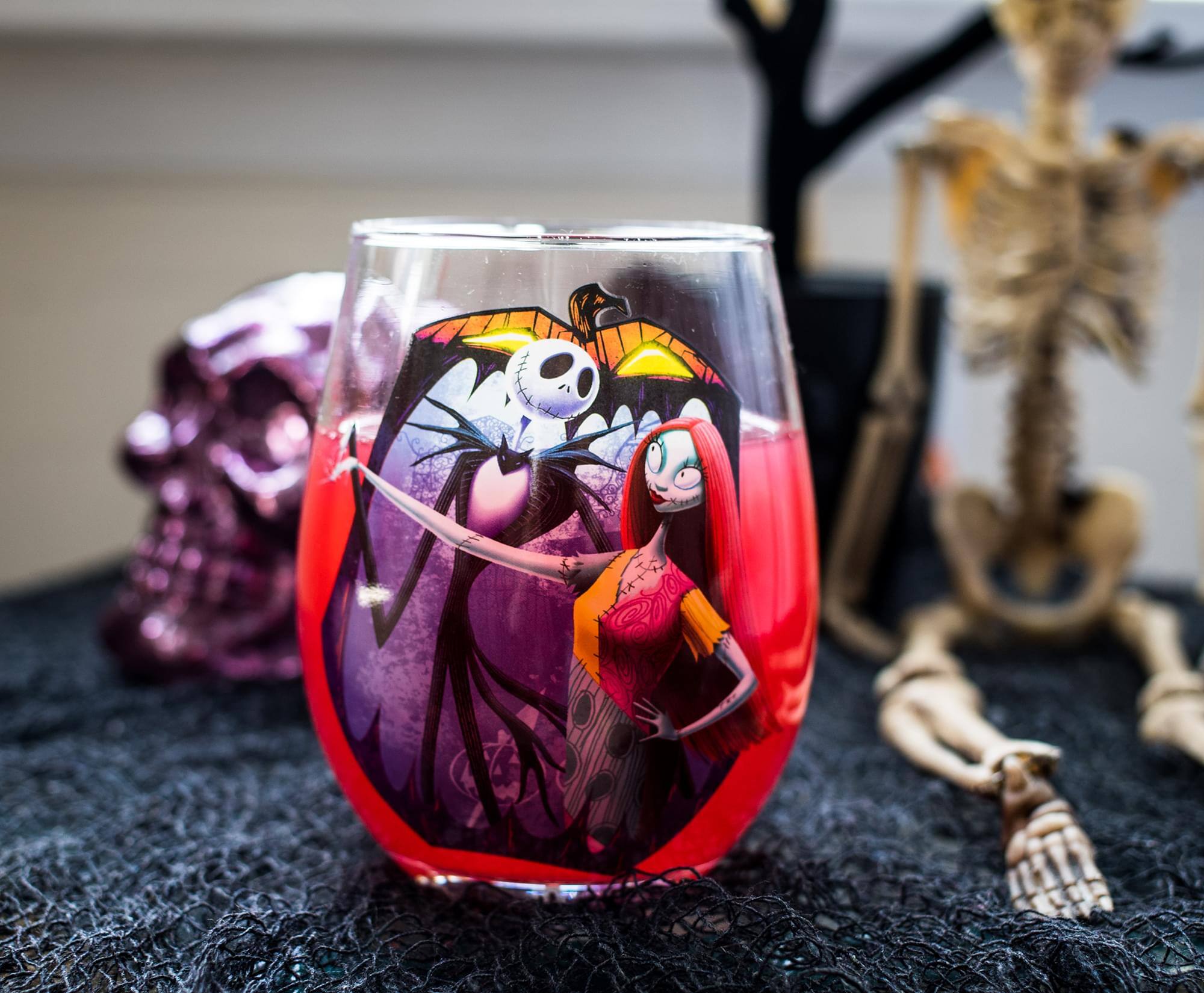 Alt View 3. Disney - The Nightmare Before Christmas "Meant To Be" Stemless Glass | Holds 20 Ounces - Purple.