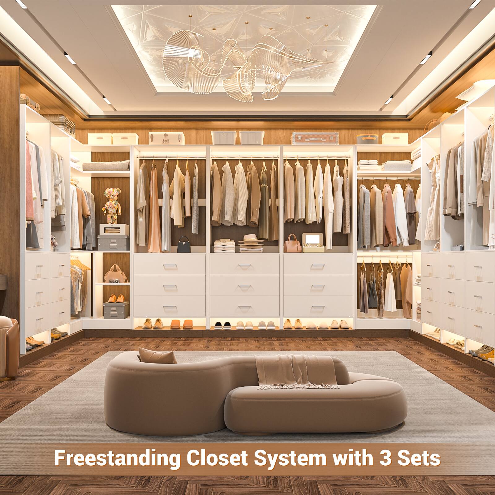 Freestanding Closet System with 3 Sets