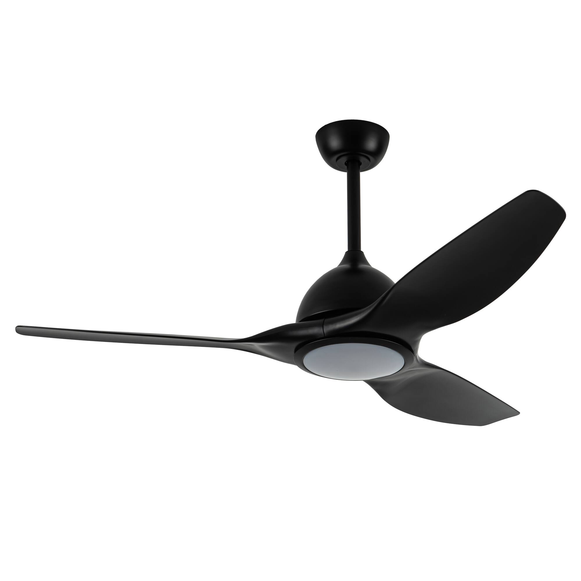 Alt View 5. Vaczon - 52" Modern Black Integrated LED Propeller Ceiling Fan with Remote - Black.