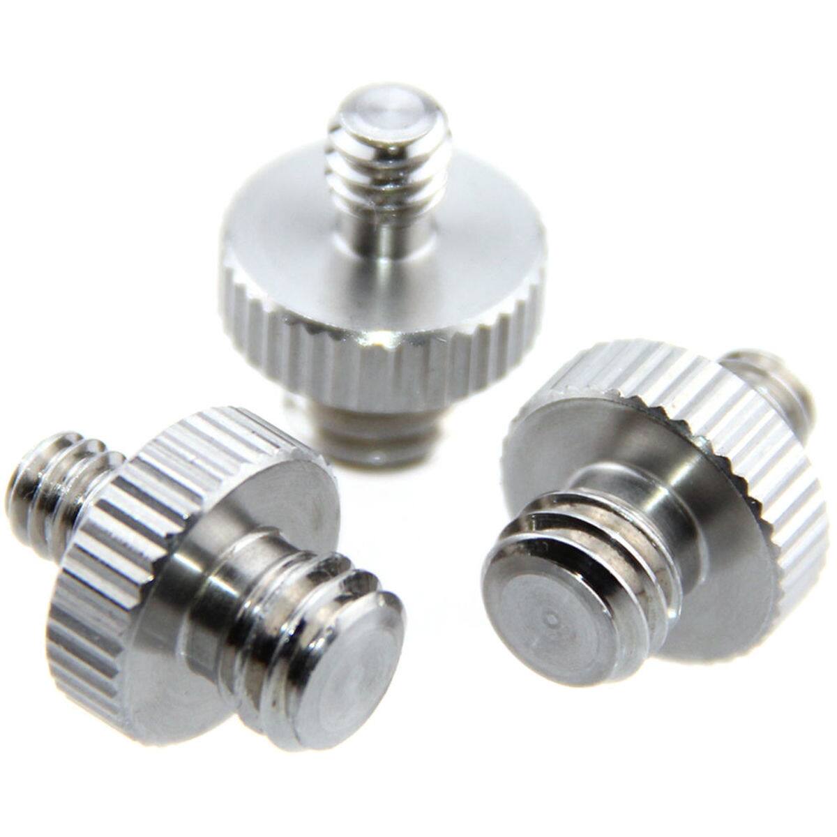 Front. CAMVATE - CAMVATE 1/4"-20 Male to 3/8"-16 Double-ended Male Screw Adapter, 3-Pack.