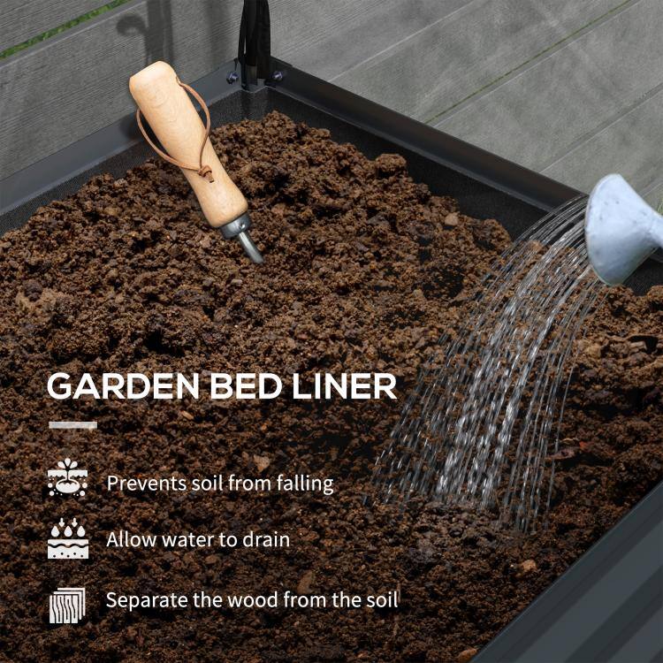 GARDEN BED LINER

- Prevents soil from falling
- Allow water to drain
- Separate the wood from the soil