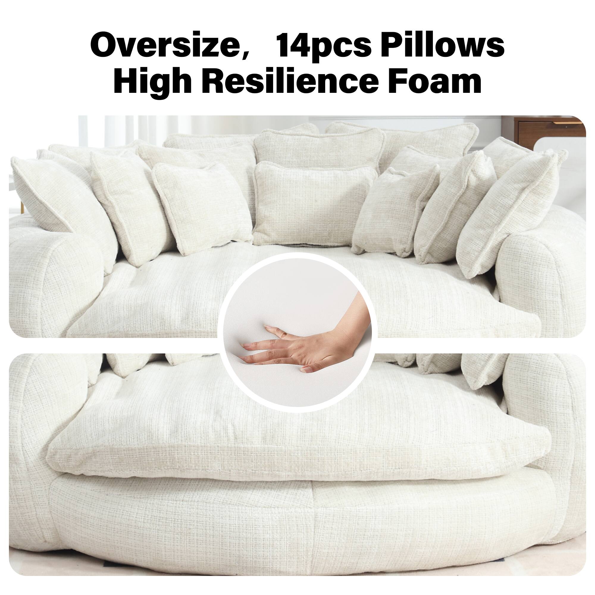 Oversize, 14pcs Pillows High Resilience Foam