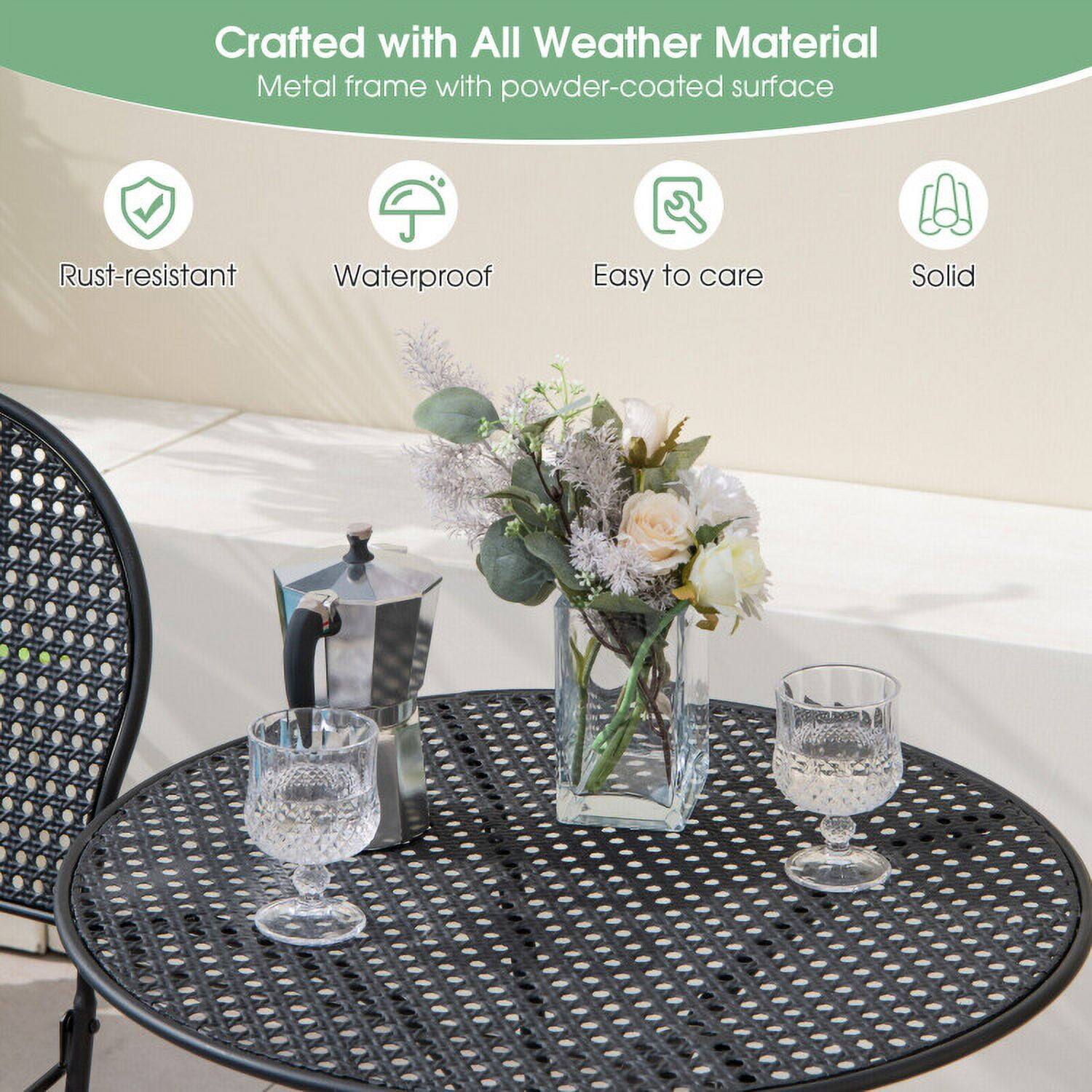 Crafted with All Weather Material  
Metal frame with powder-coated surface  
Rust-resistant  
Waterproof  
Easy to care  
Solid