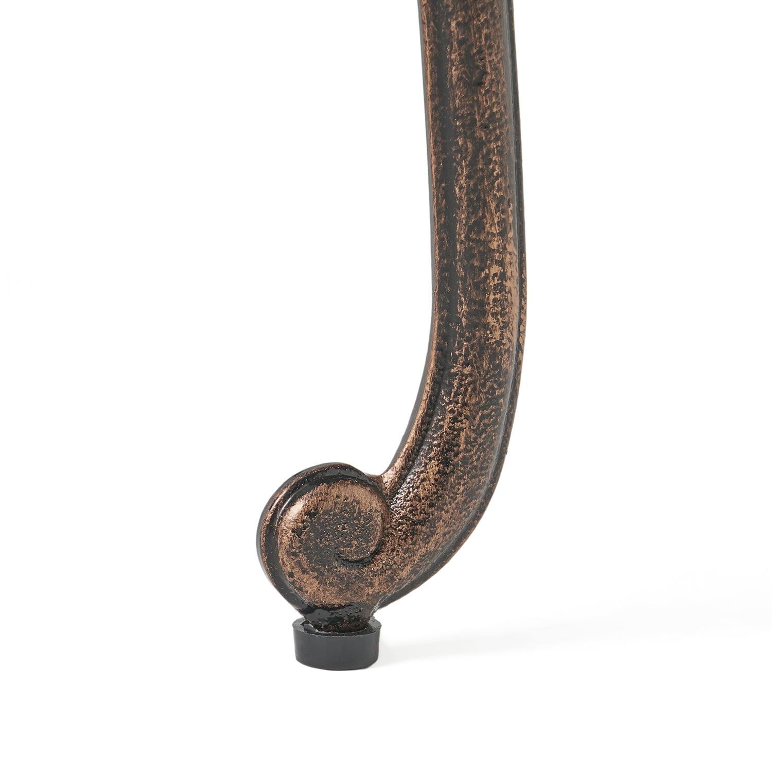 Alt View 8. Kadyn - Aluminum Side/End Table, Anti-Rust Coffee Bistro Table for Outdoor, Patio, Indoor, Garden, Porch, Balcony - Brown.