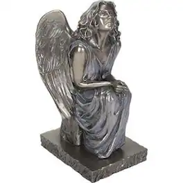 Pacific Trading - Christchurch Cathedral New Zealand Replica Waiting Angel Statue Figurine 9.25 inch - Bronze