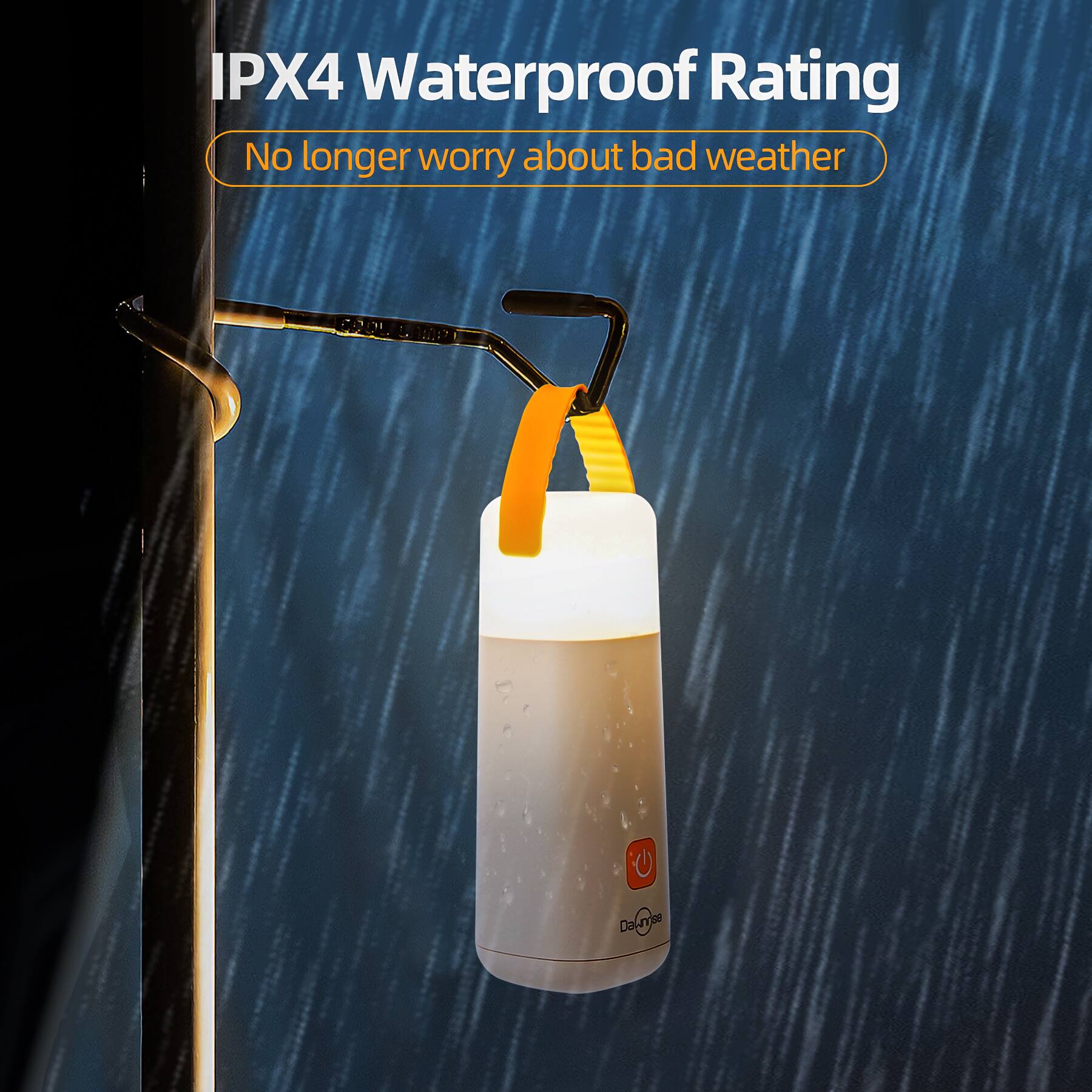 IPX4 Waterproof Rating  
No longer worry about bad weather