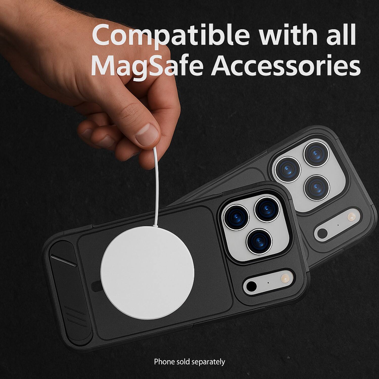 Compatible with all MagSafe Accessories  
Phone sold separately