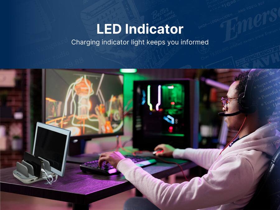 LED Indicator  
Charging indicator light keeps you informed