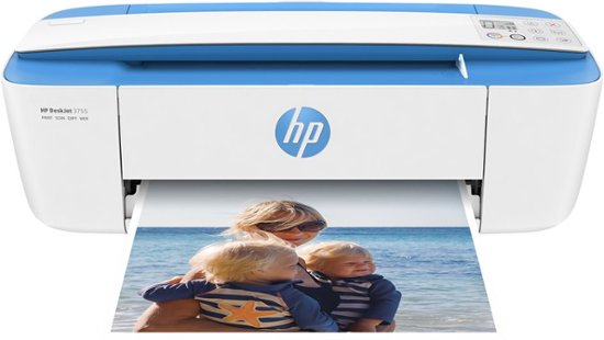 Front Zoom. HP - DeskJet 3755 Wireless All-in-One Instant Ink Ready Inkjet Printer - Blue.