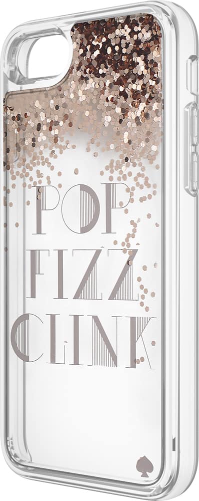 Front. kate spade new york - Clear Liquid Glitter Case for Apple® iPhone® 7 - Pop fizz clink rose gold.