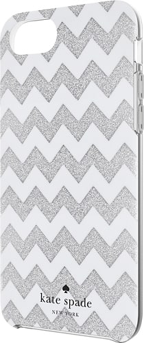 kate spade new york - Protective Hardshell Case for Apple® iPhone® 7 - Glitter silver/Chevron cream - Larger Front