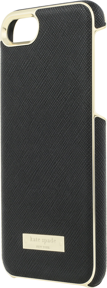 Best Buy: kate spade new york Wrap Case for Apple® iPhone® 7 Saffiano black/Gold  logo plate KSIPH-050-BLK