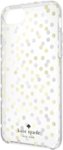 Front. kate spade new york - Protective Hardshell Case for Apple® iPhone® 7 - Silver/Gold foil/Confetti dot clear.