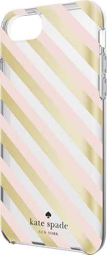 kate spade new york - Protective Hardshell Case for Apple® iPhone® 7 - Clear/Gold foil/Diagonal stripe blush - Larger Front