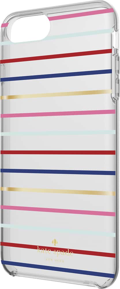 Front. kate spade new york - Protective Hardshell Case for Apple® iPhone® 7 Plus - Multicolor/Surprise stripe gold.