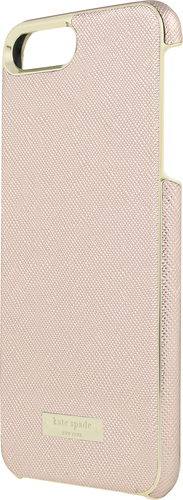 kate spade new york - Wrap Case for Apple® iPhone® 8 Plus - Saffiano Rose Gold/Gold Logo Plate