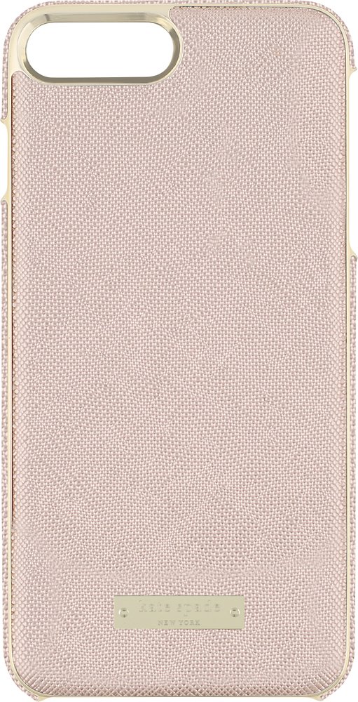 wrap case for apple iphone 8 plus - saffiano rose gold/gold logo plate
