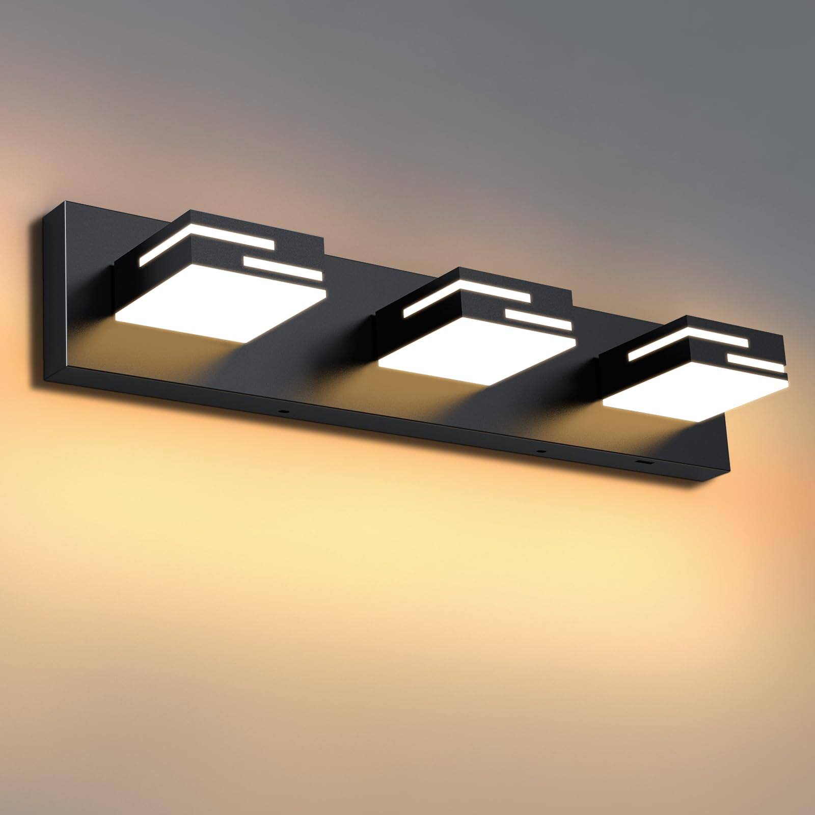 Earthley Blooms - Led Modern Bathroom Vanity Light Fixtures 5-light 5cct Dimmable Matte Lights For Lighting Over Mirror Wit - Black-5CCT-Dimmable-6-Light