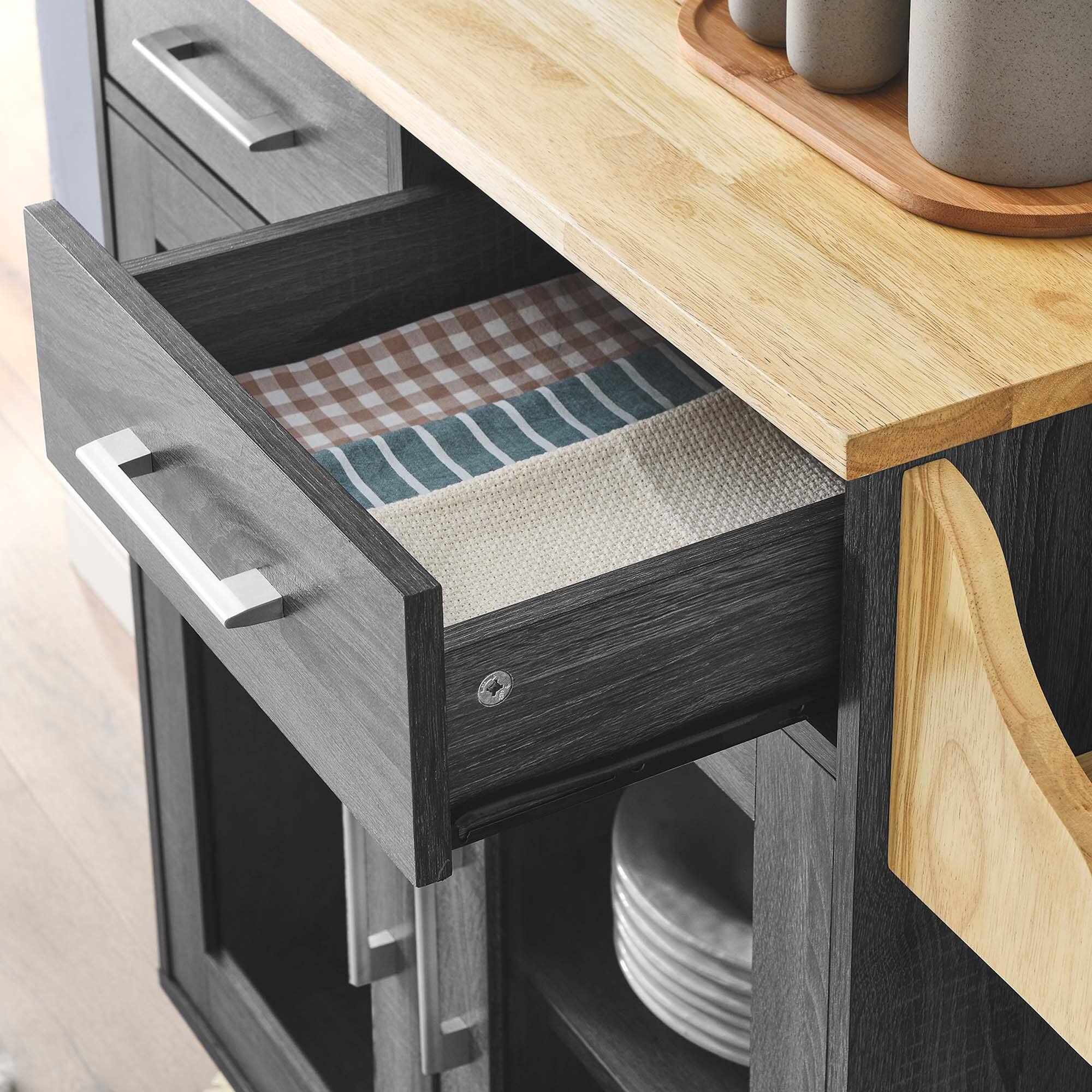 Alt View 1. Modway - Cuisine Kitchen Cart by Modway - Charcoal Natural.