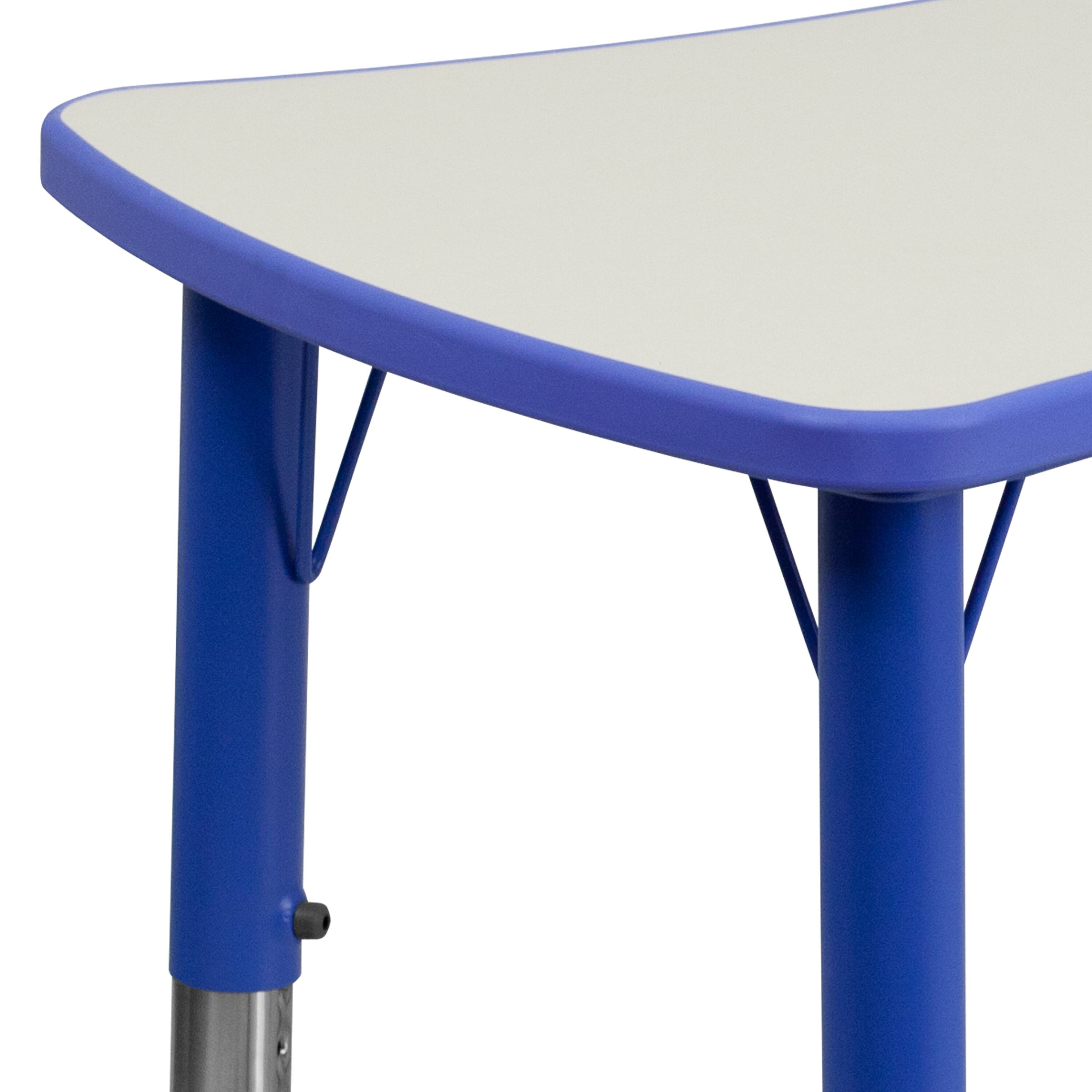 Alt View 7. Emma + Oliver - 21.875"W x 26.625"L Rectangular Plastic Height Adjustable Activity Table - Blue.