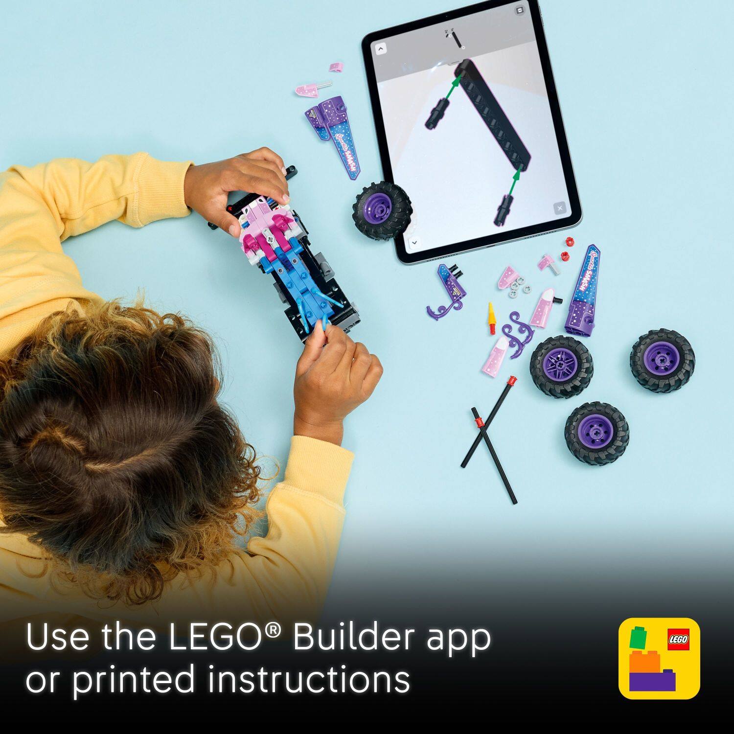 Use the LEGO® Builder app or printed instructions