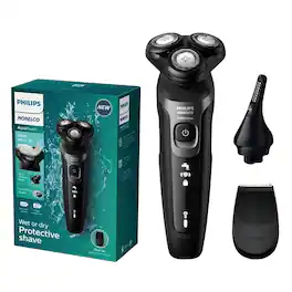 Philips Norelco - Wet And Dry Cordless Rechargeable Electric Shaver, 5D Flex Head, ComfortCut Blades, 50 Min Runtime (S5966) - Black