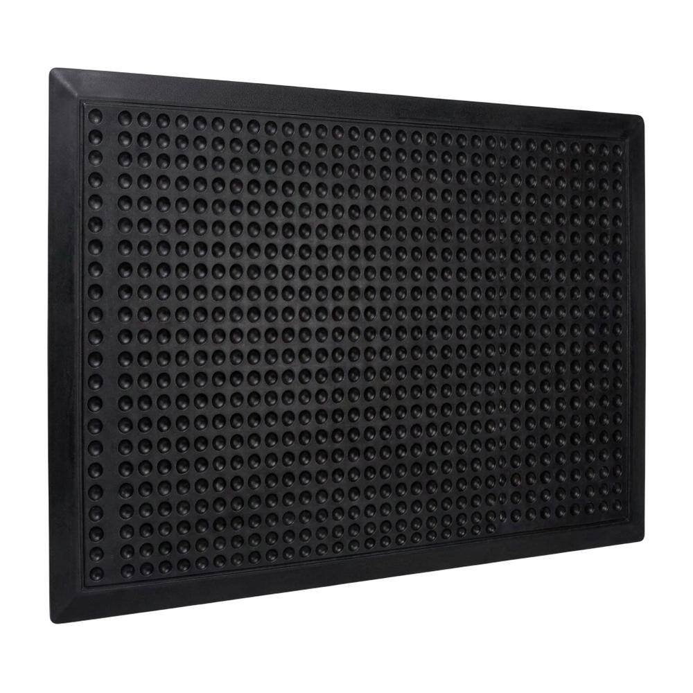 Front. Floortex - Doortex Black Anti-Fatigue BubbleMat - 24" x 35" - Black.