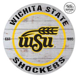 Jardine - Wichita State Shockers 20'' x 20'' Indoor/Outdoor Weathered Circle Sign - White