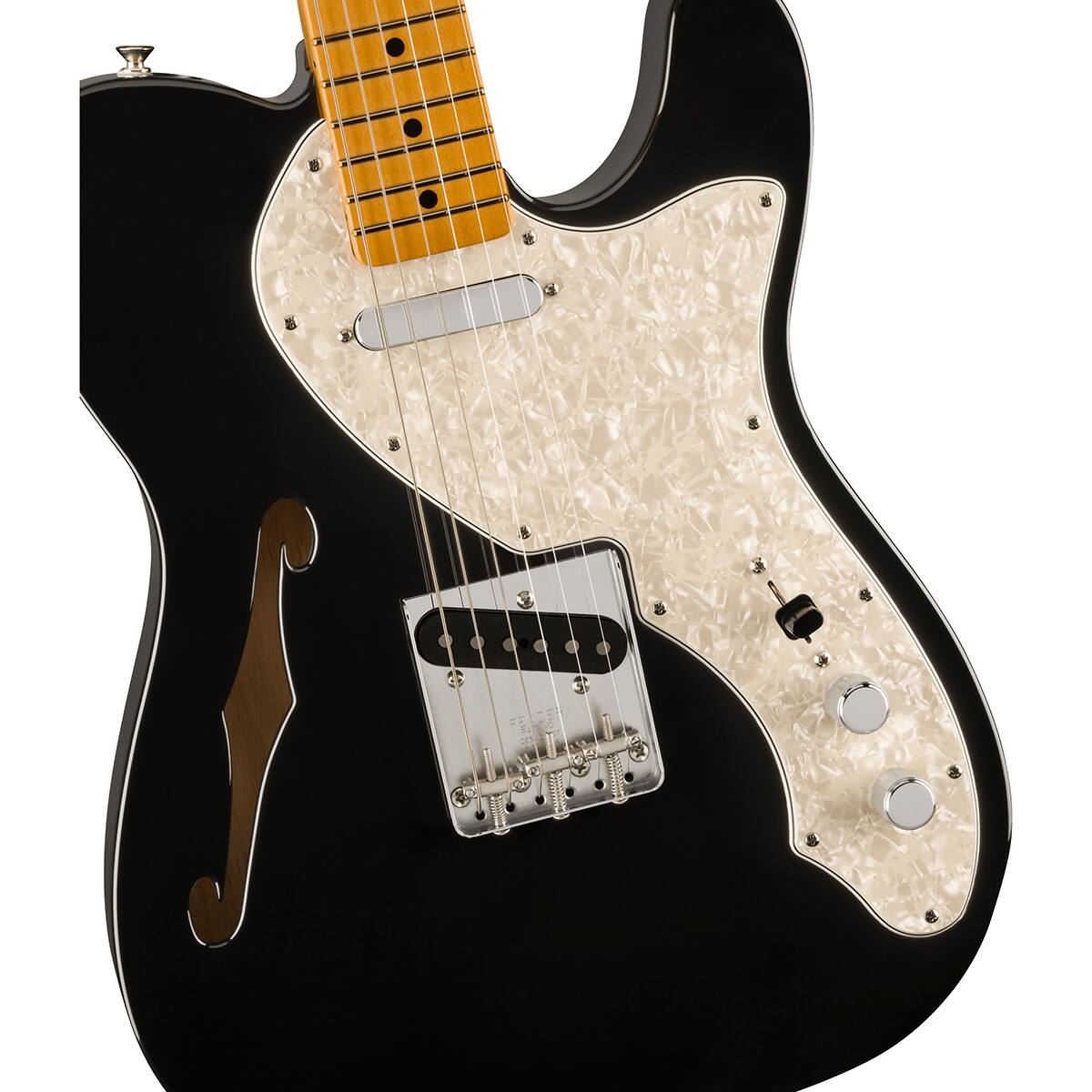 Alt View 1. Fender - Fender Vintera II '60s Telecaster Thinline Electric Guitar, Black.