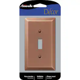 AMERELLE - Century Antique Copper 1 gang Stamped Steel Toggle Wall Plate 1 pk - Cooper